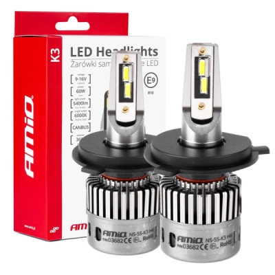AMiO - LED žiarovky hlavného svietenia K3 H4/H19 12V 6000K canbus