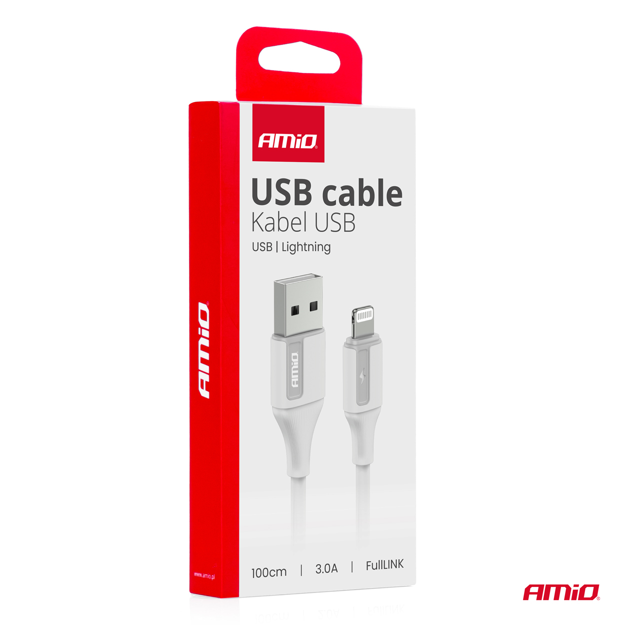 AMiO - Kábel na nabíjanie USB-A iPhone 3A 100cm FullLINK