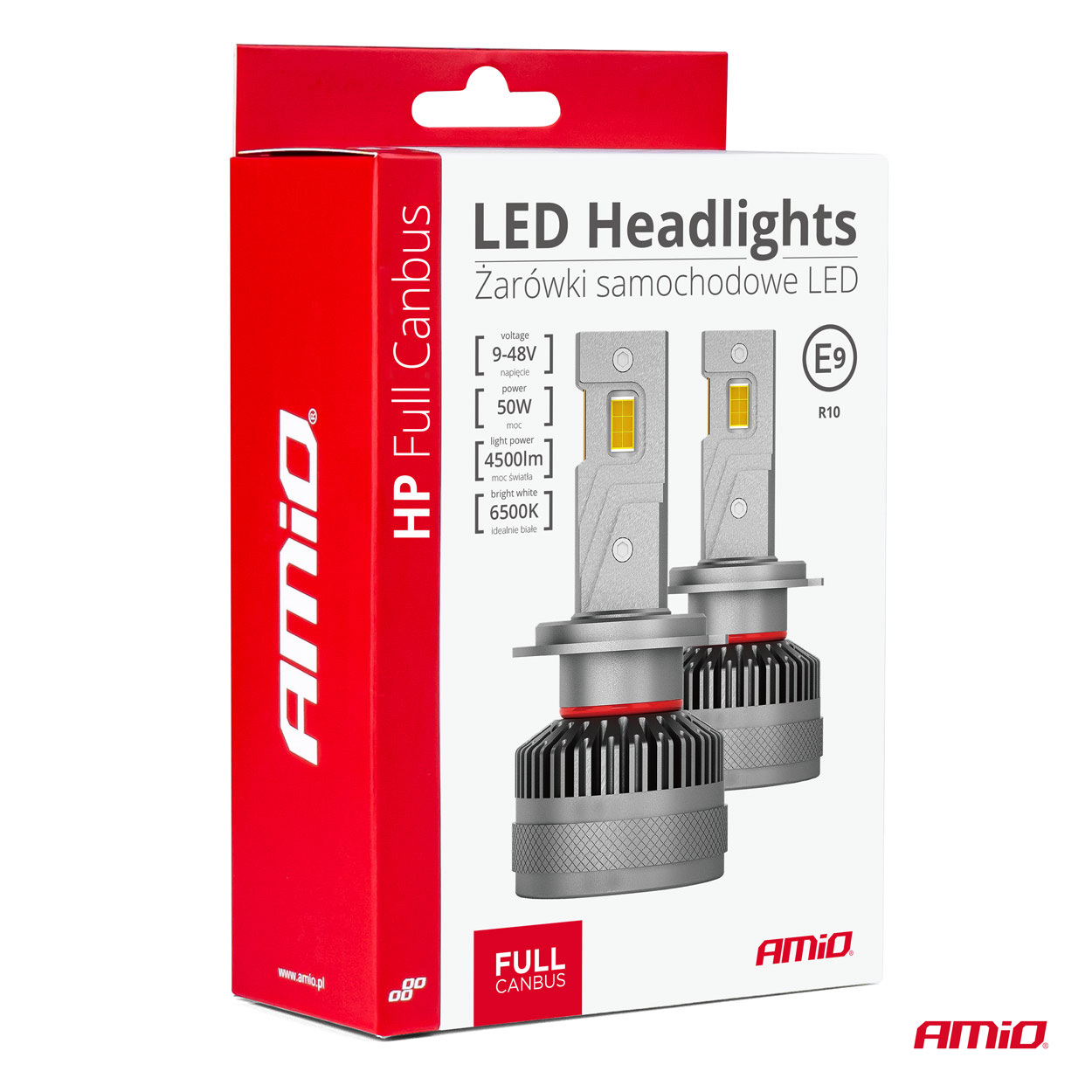 AMiO - LED žiarovky hlavného svietenia HB3 9005/HIR1 9011/H10 HP séria Full Canbus