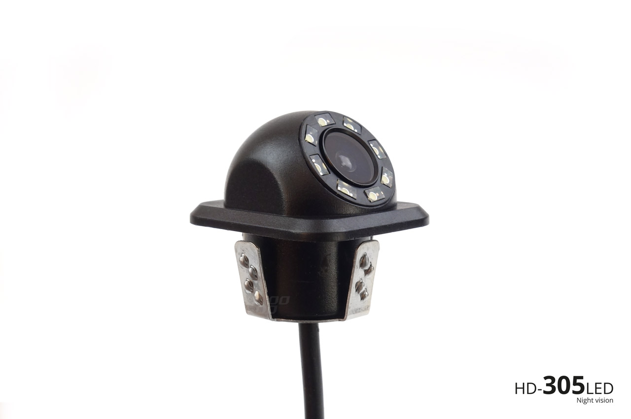 AMiO - Parkovací asistent TFT02 4,3” s kamerou HD-305-LED, 4-senzorové, čierne