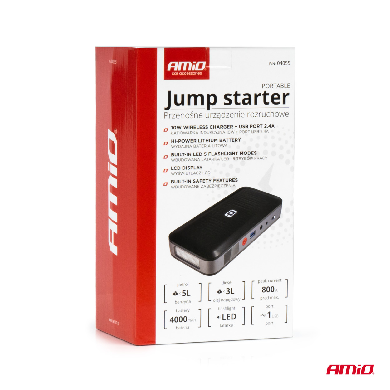 AMiO - Štartovacie zariadenie 12V 12Ah 800A