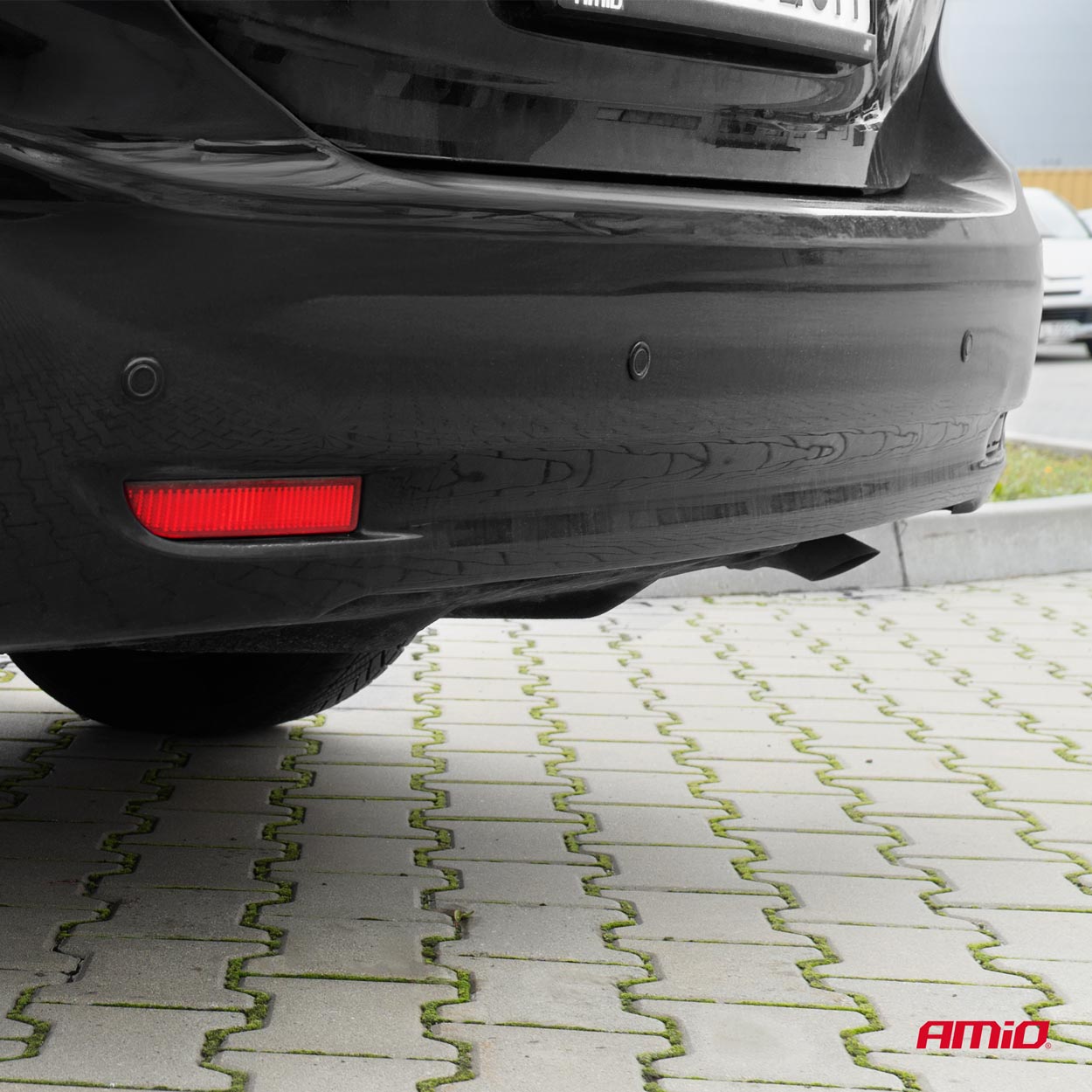 AMiO - Parkovací asistent MAX LED 4-senzorové čierne GOLD 18mm