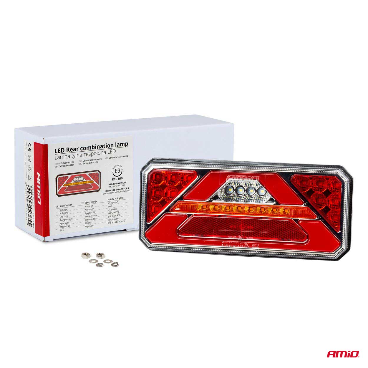 AMiO - Svetlo zadné združené LED dynamické PRAVÉ RCL-02-R