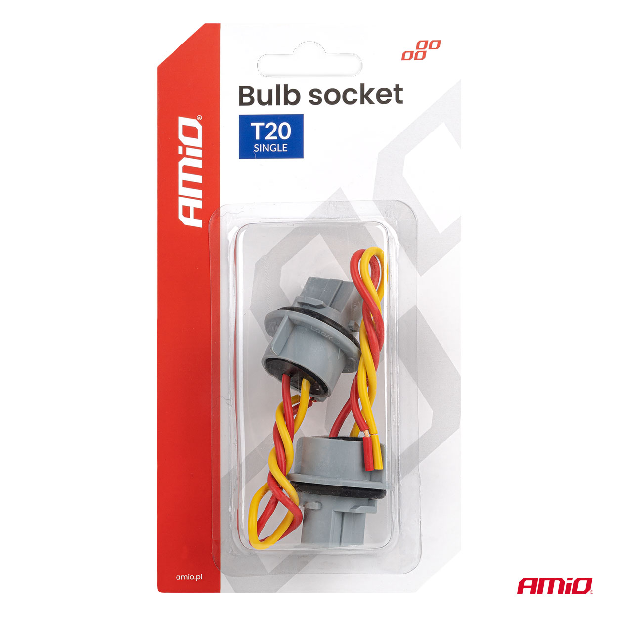 AMiO - Objímka žiarovky T20 LED 12V W21W WY21W W3x16d 7440 T20 2ks
