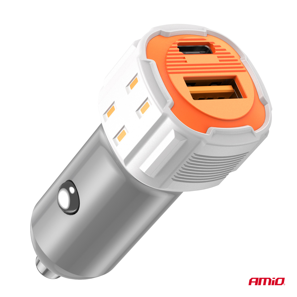 AMiO - Nabíjačka do auta USB-A + USB-C 38W 12/24V