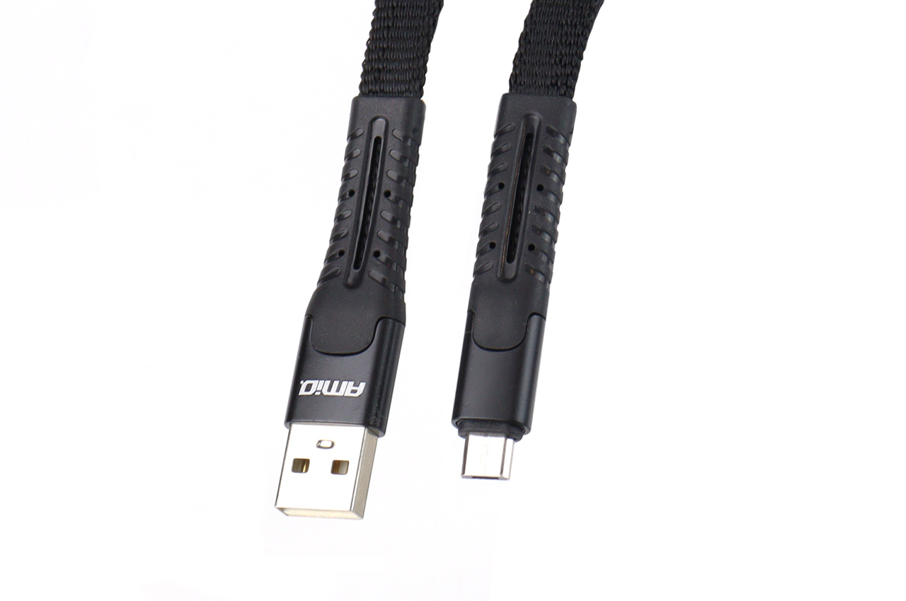 AMiO - Kábel micro USB pružinový 120CM U-12