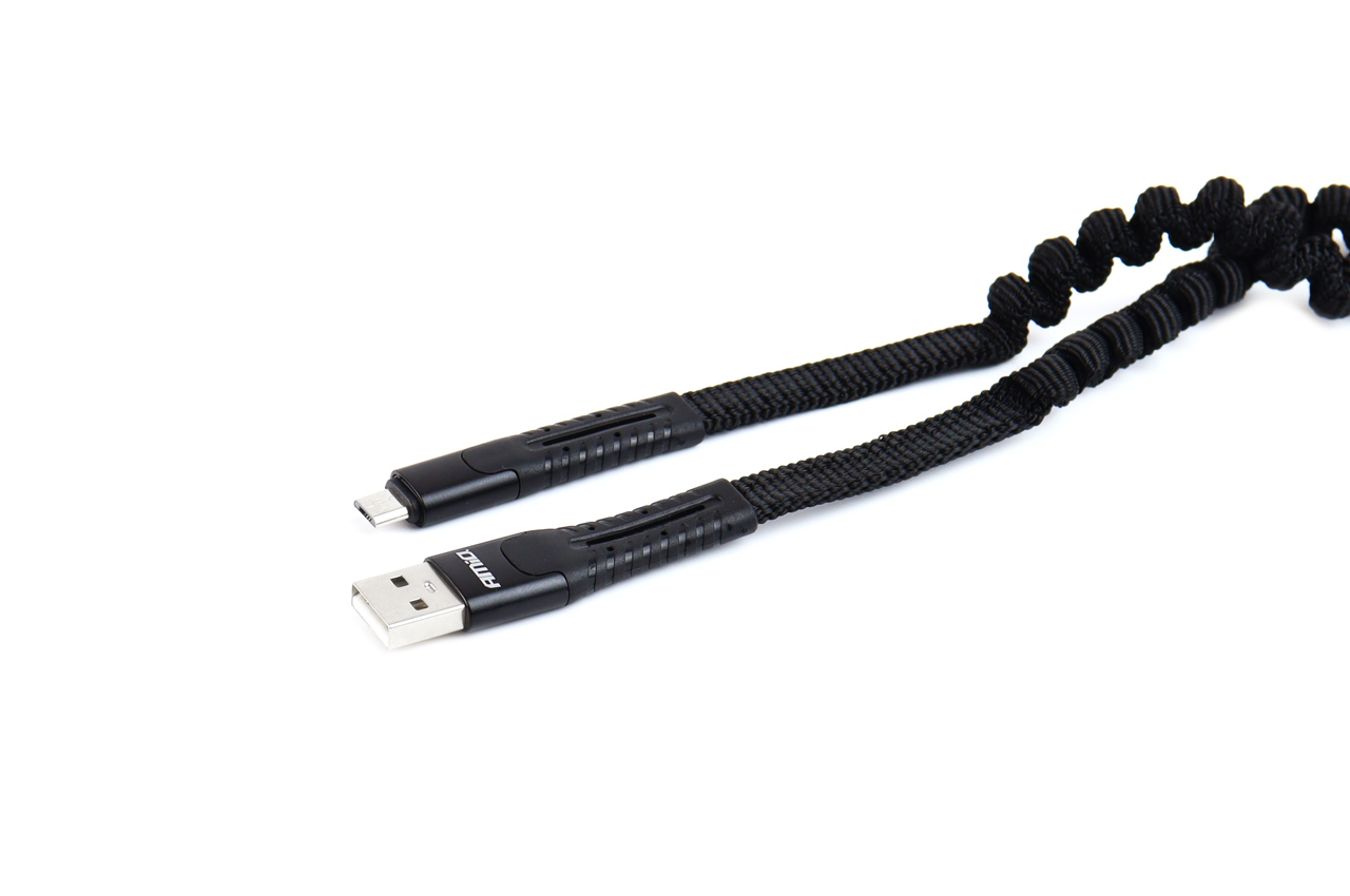 AMiO - Kábel micro USB pružinový 120CM U-12