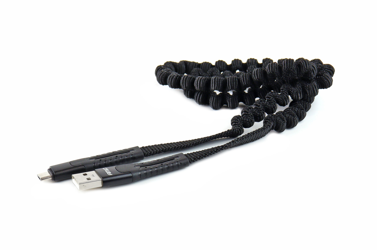 AMiO - Kábel micro USB pružinový 120CM U-12