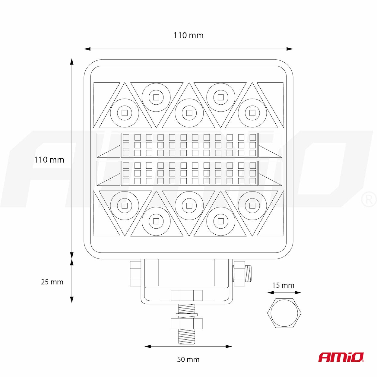 AMiO - LED pracovné svetlo AWL15 26LED COMBO 9-36V