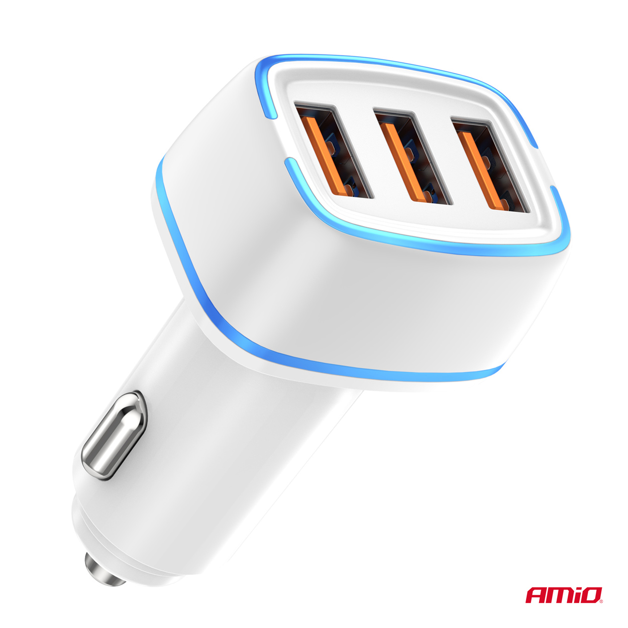 AMiO - Nabíjačka do auta 3x USB-A 30W 12/24V