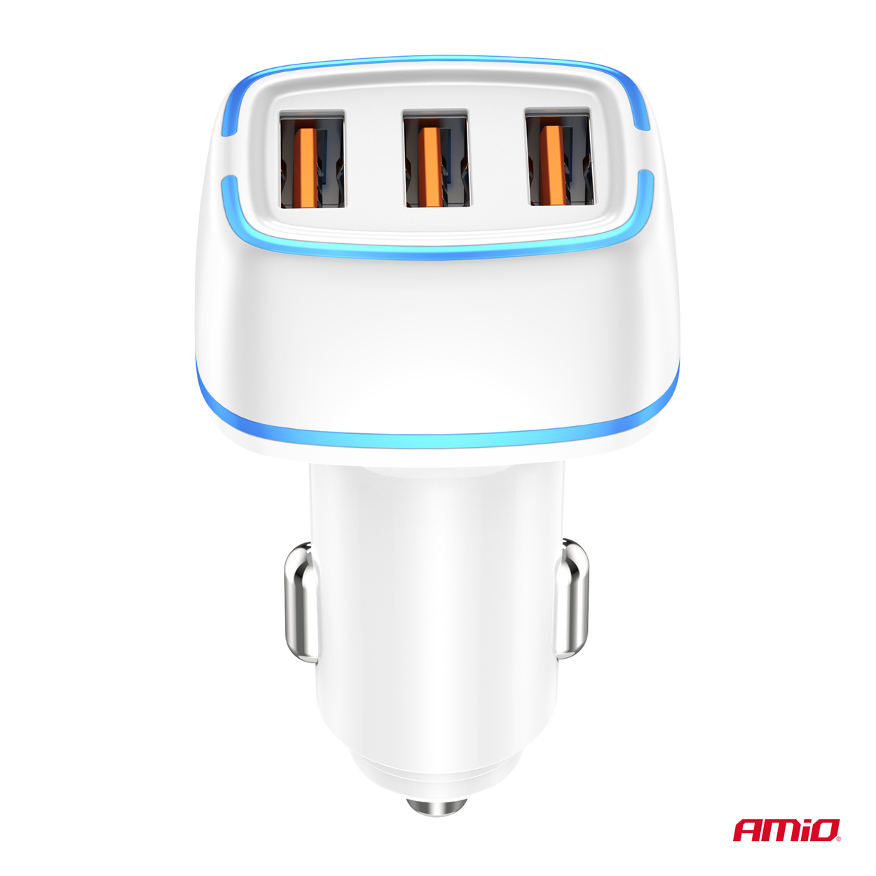 AMiO - Nabíjačka do auta 3x USB-A 30W 12/24V