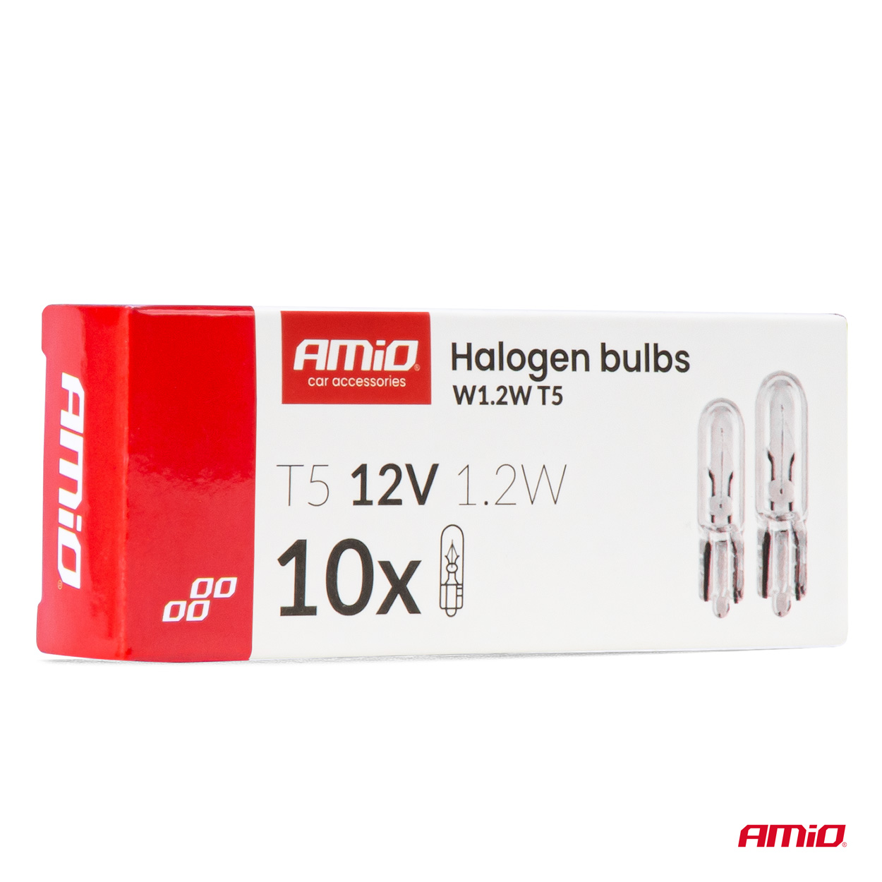 AMiO - Halogénové žiarovky T5 12V 1.2W W2x4.6d white 10ks
