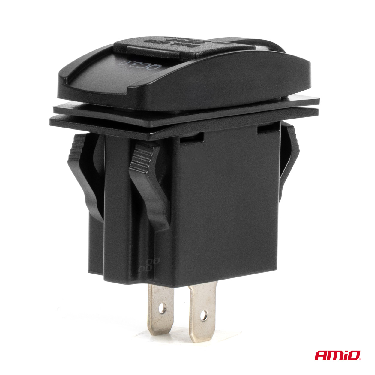 AMiO - Vodotesná nabíjačka na telefón v tvare lode s ČERVENÝM LED podsvietením USB + USB C QC3.0 12/24V