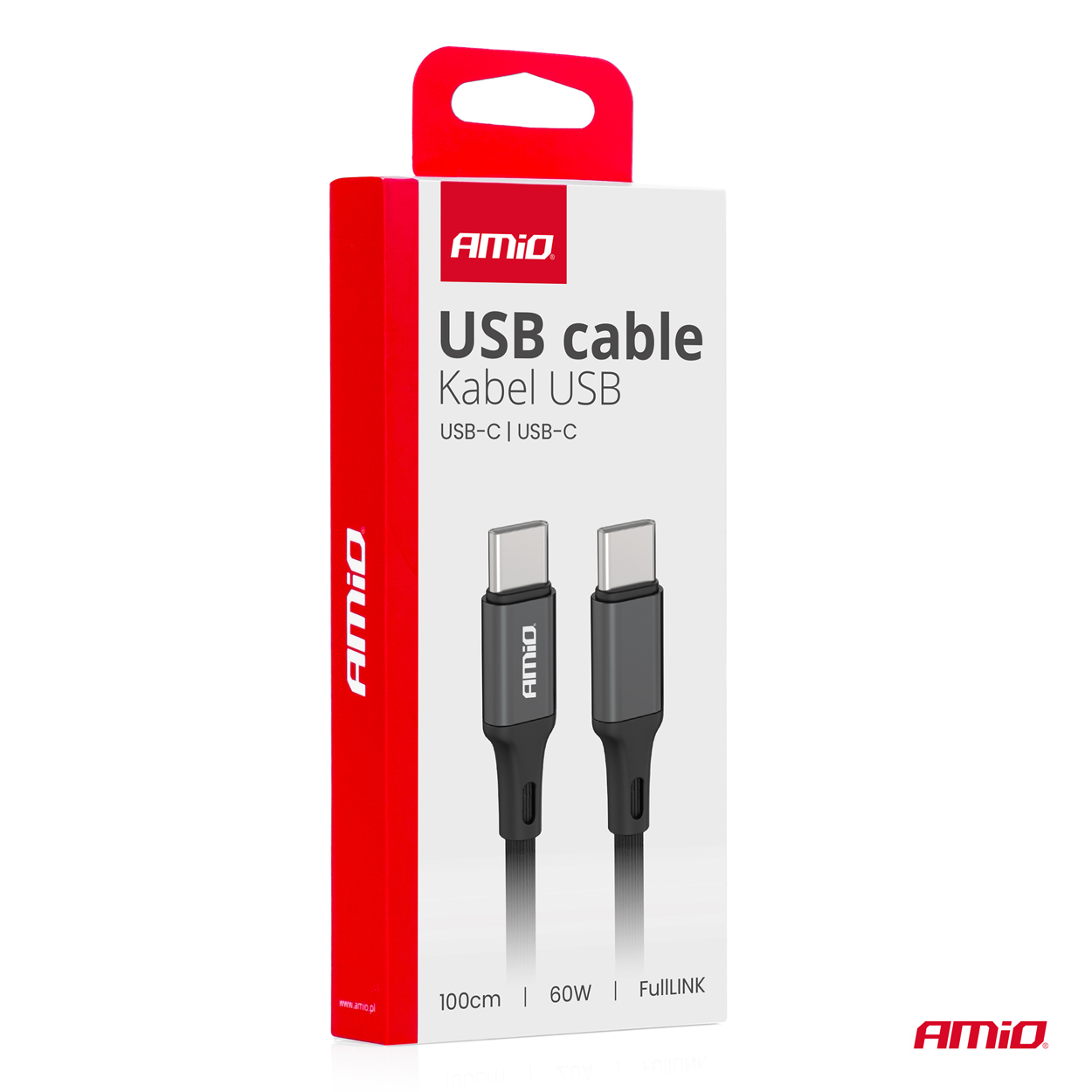 AMiO - Kábel 'USB-C na USB-C 60W 100cm FullLINK