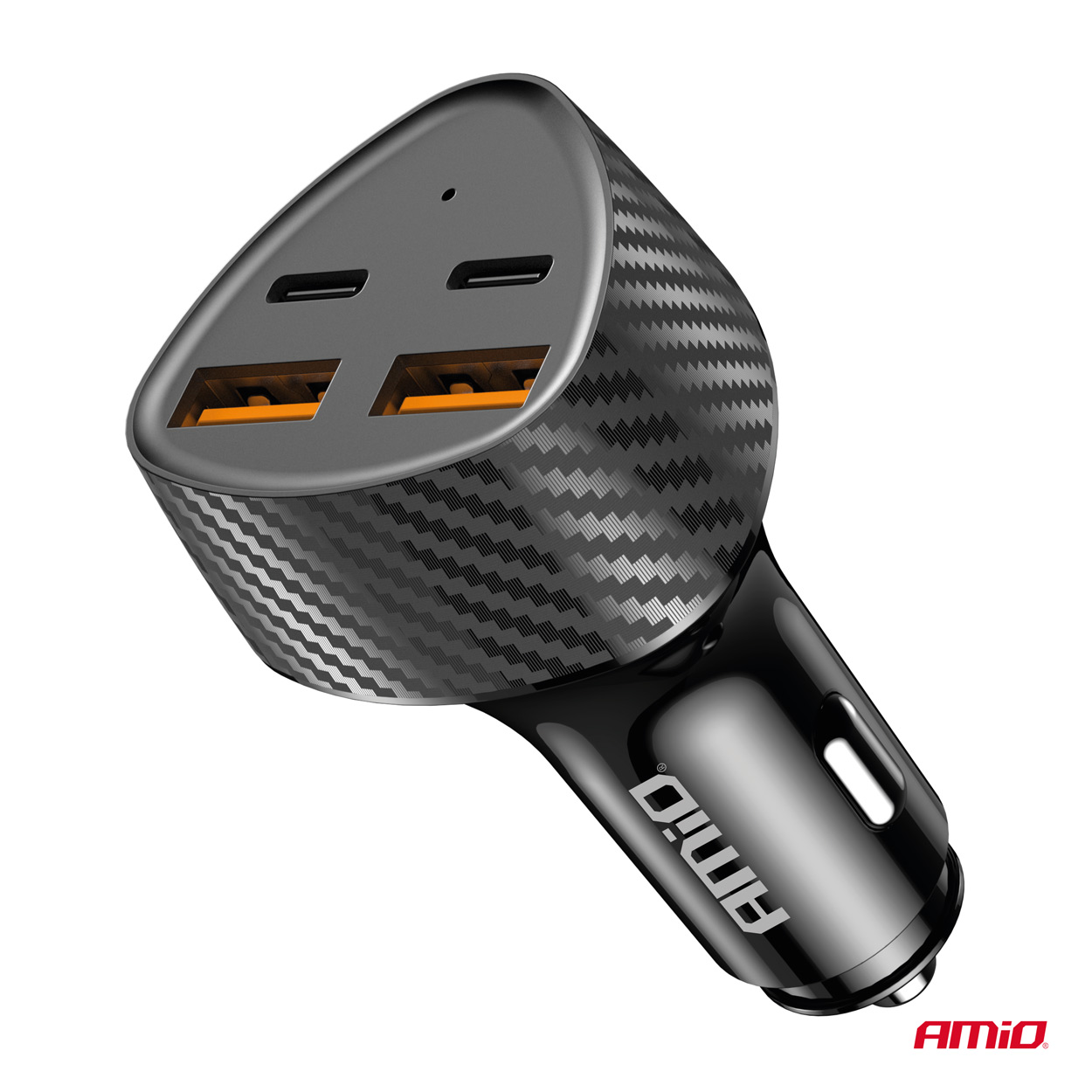 AMiO - Nabíjačka do auta 50W 2xUSB-A + 2xUSB-C