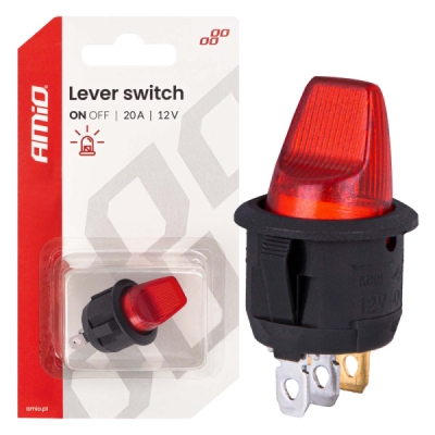 AMiO - Prepínač s červeným podsvietením 20A 12V