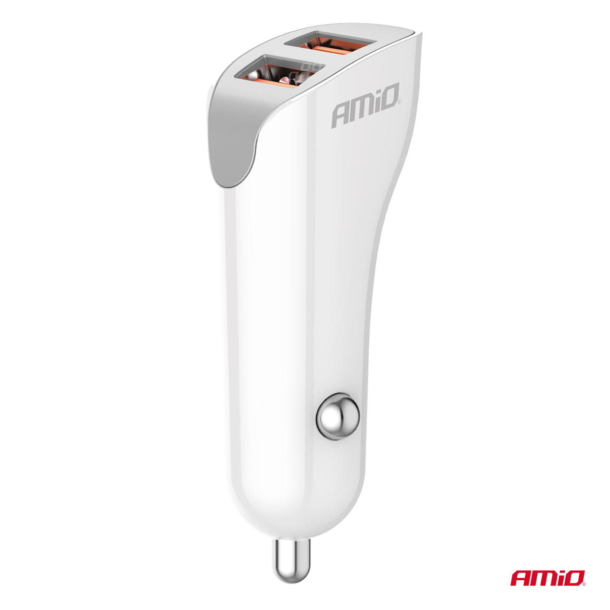 AMiO - Nabíjačka do auta 2x USB-A 2.1A 12/24V