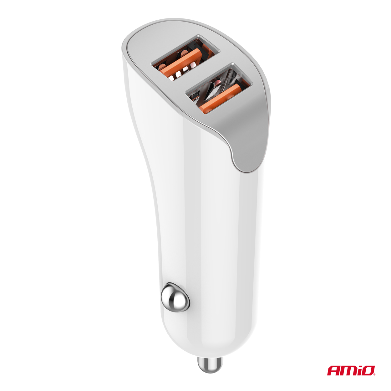 AMiO - Nabíjačka do auta 2x USB-A 2.1A 12/24V