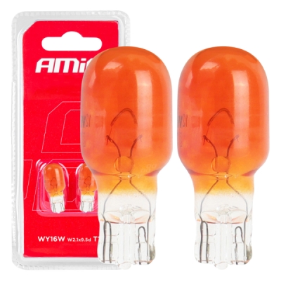 AMiO - Halogénové žiarovky T15 WY16W W2.1x9.5d 12V 2ks