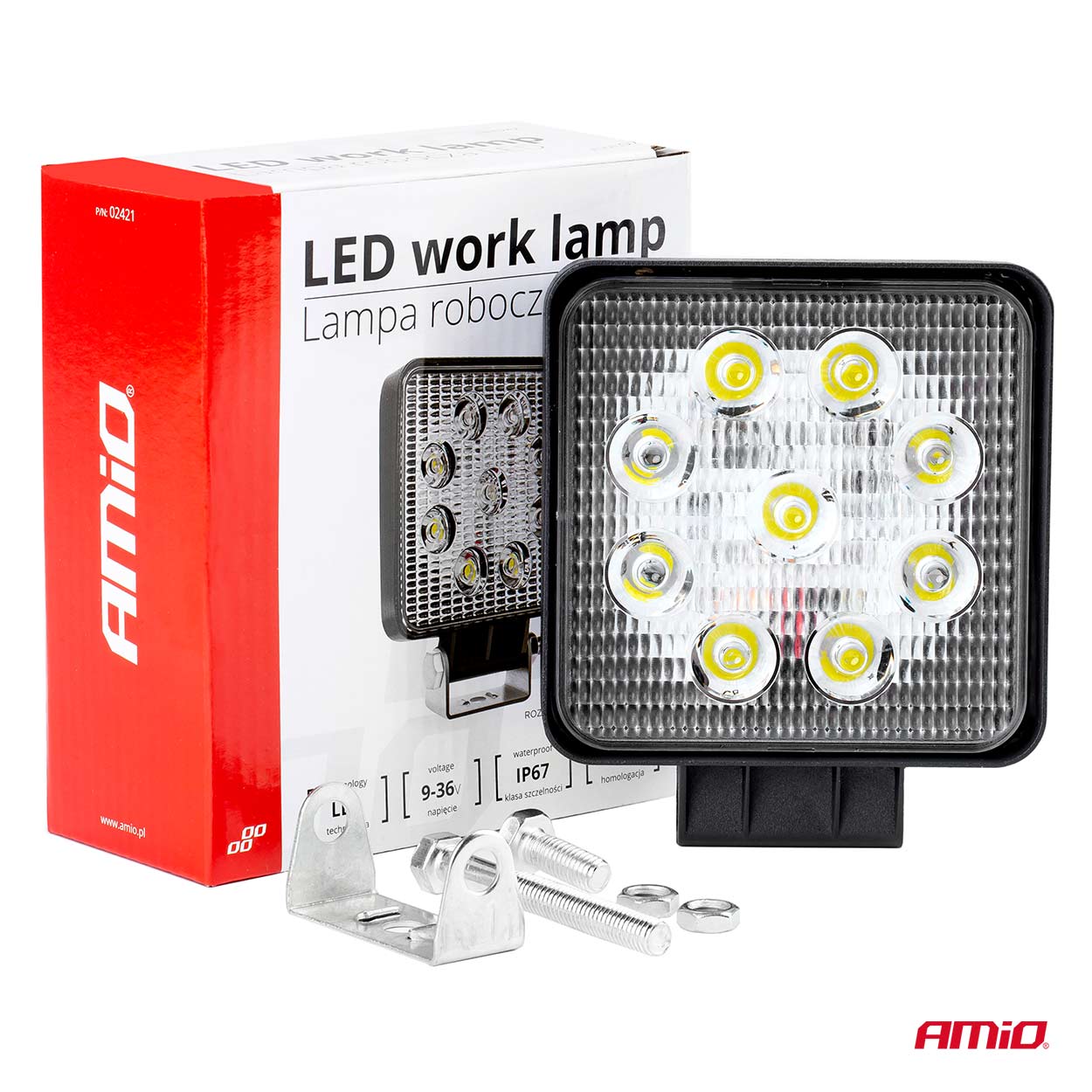 AMiO - Pracovné LED svetlo AWL07 9 LED FLOOD 9-36V