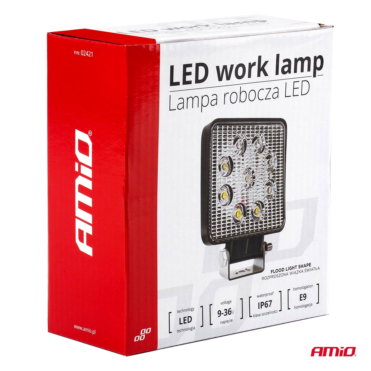 AMiO - Pracovné LED svetlo AWL07 9 LED FLOOD 9-36V