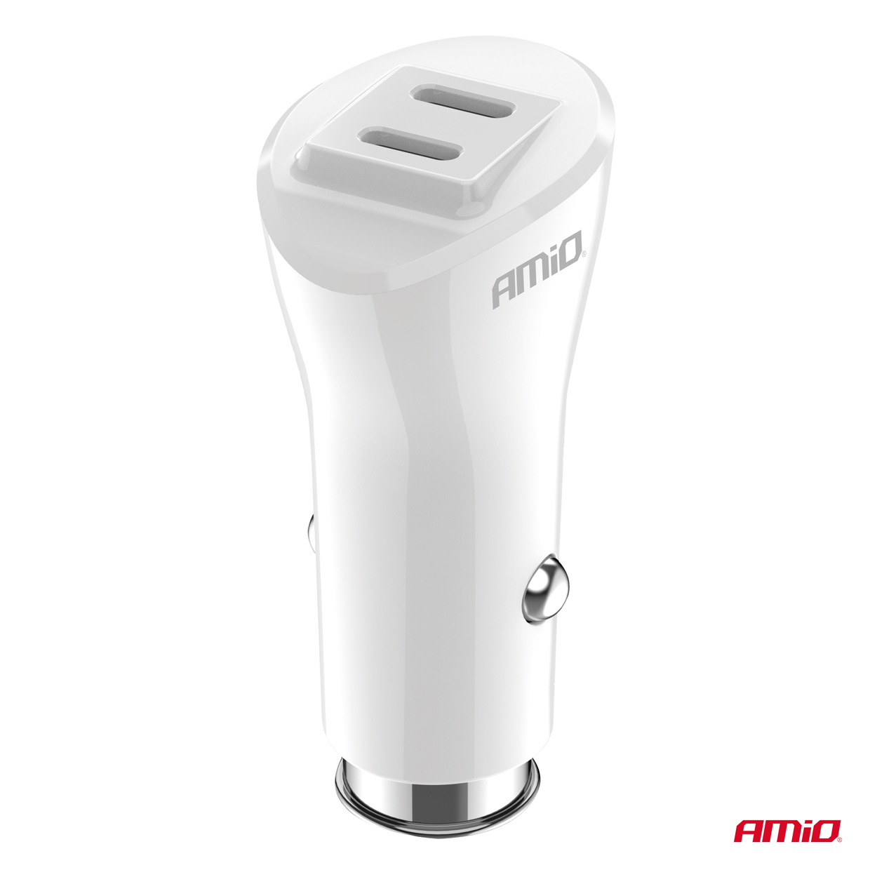 AMiO - Nabíjačka do auta 2xUSB-C 40W 12/24V