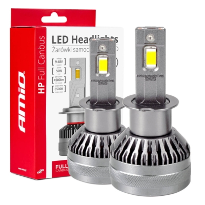 AMiO - LED žiarovky hlavného svietenia HP Full Canbus H3 12V 24v 6500k