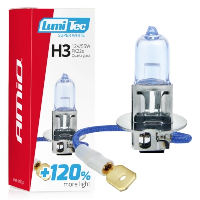AMiO - Halogénová žiarovka H3 12V 55W LumiTec SuperWhite +120%