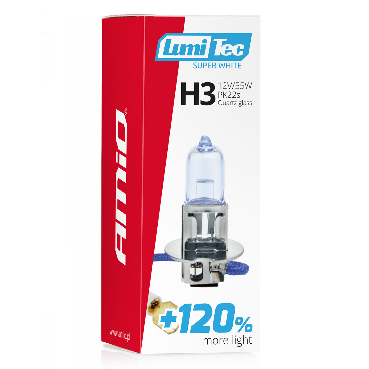 AMiO - Halogénová žiarovka H3 12V 55W LumiTec SuperWhite +120%