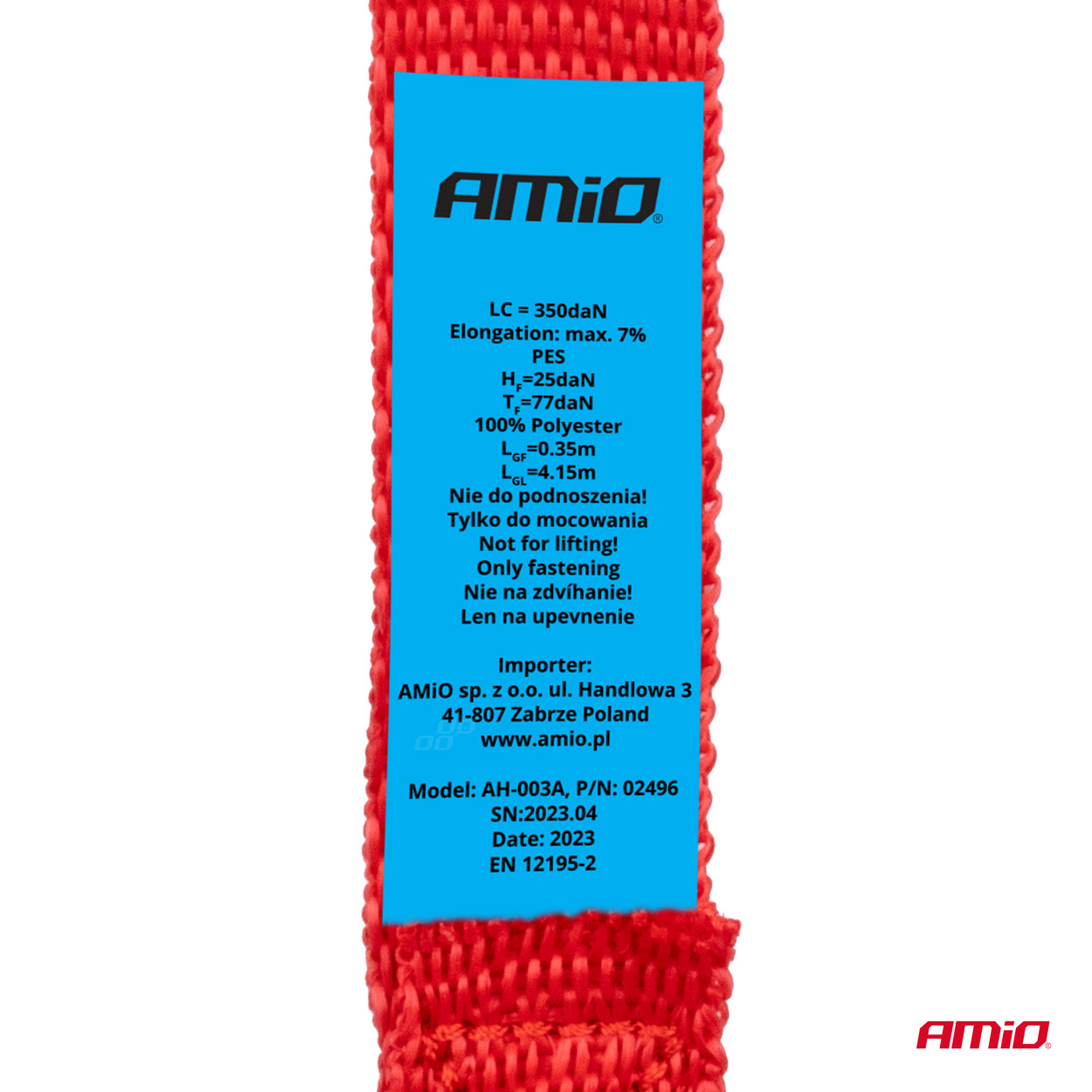 AMiO - Upínacie pásy s račňou 700kg 25mm 4,5m 4ks BELT-03