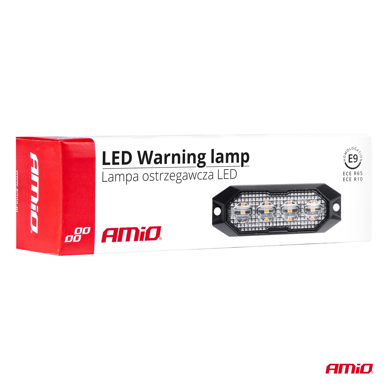 AMiO - Výstražné osvetlenie oranžové 4x3W LED R65 R10 12/24V IP6K9K