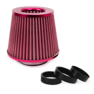 AMiO - Vzduchový filter kužeľový + 3 adaptéry ČERVENÝ