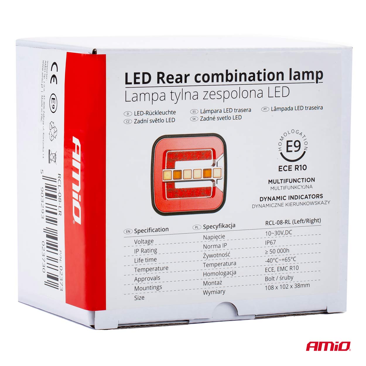 AMiO - Svetlo zadné združené LED ĽAVÉ, PRAVÉ dynamické - RCL-08-LR