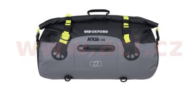 OXFORD - vodotesný vak Aqua T-50 Roll Bag, (čierny/sivý/žltý fluo, objem 50 l)