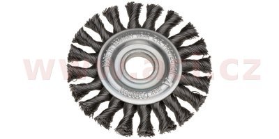 Okružní kartáč, prům. 115 mm, drát 0,5 mm, otvor 22.2 mm (copánkový), LUKAS (Německo)