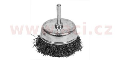 Čelní kartáč, prům. 75 mm, drát 0,3 mm, stopka 6 mm, LUKAS (Německo)