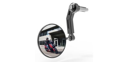 OXFORD - spätné zrkadlo univerzálne do koncov riadidiel Premium ALU, (čierne, priemer zrkadla 94 mm) aplikácia L