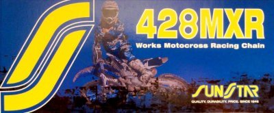 řetěz 428MXR, SUNSTAR (bezkroužek, barva zlatá, 122 článků)