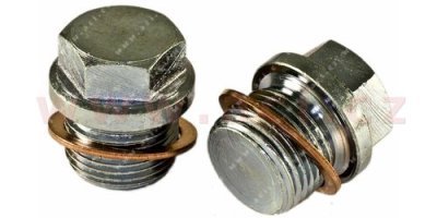 výpustný šroub olejové vany M20x1.5 L=15 mm, celk. délka = 27 mm