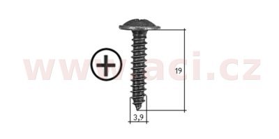 samořezný křížový vrut černý pozink Fe (sada 20 ks) (3,9 mm, 19 mm)