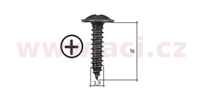 samořezný křížový vrut černý pozink Fe (sada 20 ks) (3,9 mm, 16 mm)
