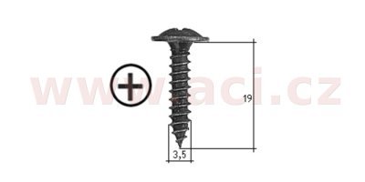 samořezný křížový vrut černý pozink Fe (sada 20 ks) (3,5 mm, 19 mm)
