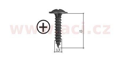 samořezný křížový vrut černý pozink Fe (sada 20 ks) (3,9 mm, 13 mm)