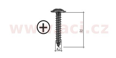 samořezný křížový vrut černý pozink Fe (sada 20 ks) (4,2 mm, 22 mm)