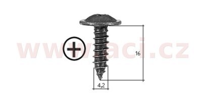 samořezný křížový vrut černý pozink Fe (sada 20 ks) (4,2 mm, 16 mm)
