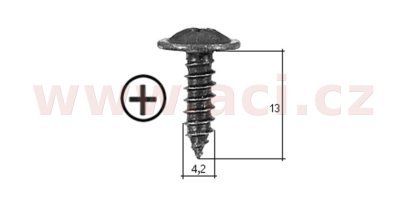 samořezný křížový vrut černý pozink Fe (sada 20 ks) (4,2 mm, 13 mm)