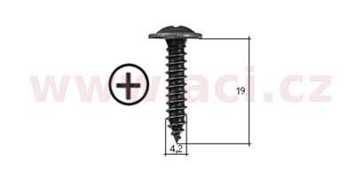 samořezný křížový vrut černý pozink Fe (sada 20 ks) (4,2 mm, 19 mm)