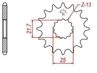 JT-Anglicko - Reťazové koliesko pre sekundárne reťaze typu 520, (14 zubov)