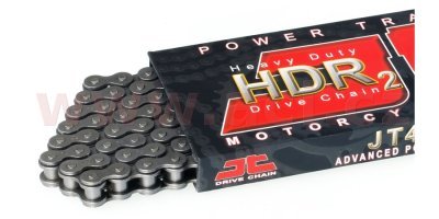 JT Chains - Reťaz 420HDR2, (bezkruhový, farba čierna, 140 článkov, vrátane rozpojovacej spojky)