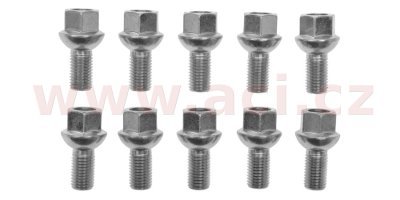 šroub kola, závit M12x1.5, kulové sedlo, délka závitu 20 mm, celková délka 40 mm, velikost klíče 17 (sada 10 ks)